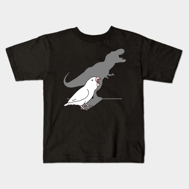 T-rex shadow - white parrotlet Kids T-Shirt by FandomizedRose